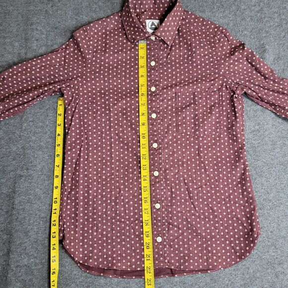Tradlands Womens XS Classic Brown White Retro Polka Dot Preppy Top Button Shirt - Picture 3 of 9